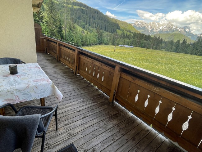 Apartment Alpenfrieden Typ 1 Ausblick vom Balkon